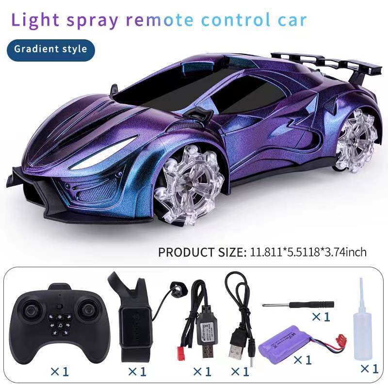 🔥🔥🔥 Light spray remote control car [blue/green/glod/red]