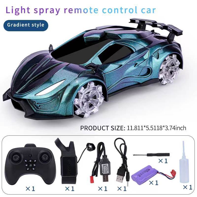 🔥🔥🔥 Light spray remote control car [blue/green/glod/red]